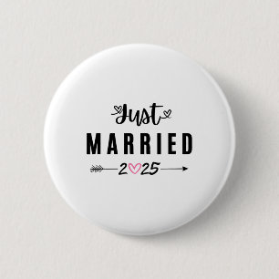 Chapa Redonda De 5 Cm Recién Casados Est 2025 Luna de Miel Bodas Parejas
