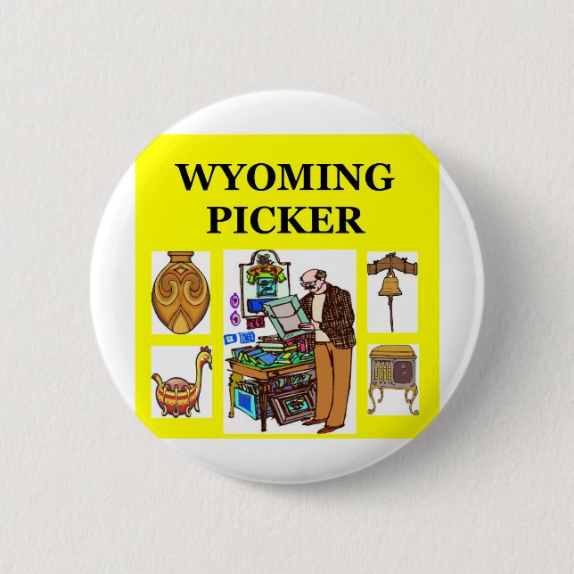 Chapa Redonda De 5 Cm Recogedor de WYOMING (Anverso)