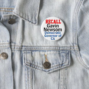 Chapa Redonda De 5 Cm Recordar a Gavin Newsom CA Demócrata Gobernador. E