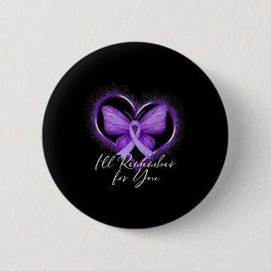 Chapa Redonda De 5 Cm Recuerda por ti Conciencia del Alzheimer Morado