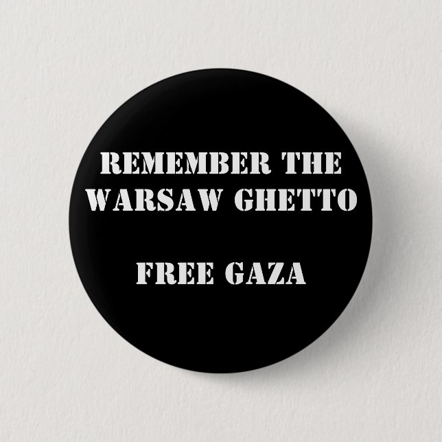 Chapa Redonda De 5 Cm Recuerde el ghetto Gaza libre de Varsovia (Anverso)