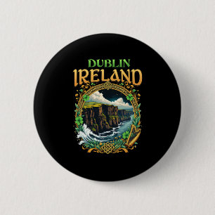 Chapa Redonda De 5 Cm Recuerdo de acantilados marinos de Dublín Irlanda