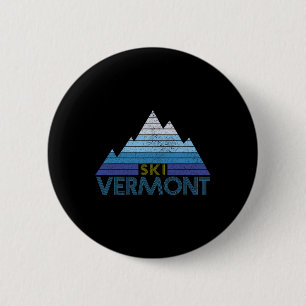 Chapa Redonda De 5 Cm Recuerdo de esquí de Vermont Deportes de montaña v
