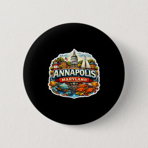 Chapa Redonda De 5 Cm Recuerdo de la ciudad de Annapolis Maryland Estado