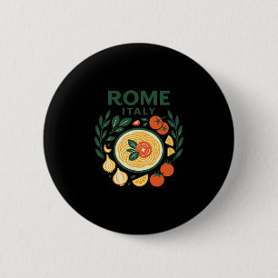 Chapa Redonda De 5 Cm Recuerdo de Roma Italia Pasta Italiana Y Diseño De