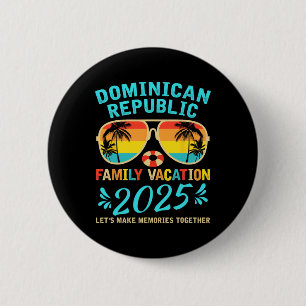 Chapa Redonda De 5 Cm Recuerdo de Vacaciones en República Dominicana 202
