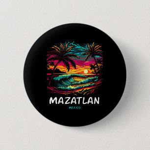 Chapa Redonda De 5 Cm Recuerdo de vacaciones palmera Mazatlán