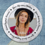 Chapa Redonda De 5 Cm Recuerdo del funeral, foto conmemorativa de Keepsa<br><div class="desc">Honra a tu ser querido con un botón funerario de fotos personalizados. Este único botón funerario es el regalo perfecto para que usted, su familia o amigos rindan homenaje a su ser querido. Esperamos que su botón de conmemoración le traiga paz, alegría y recuerdos felices. Perfecto para la celebración de...</div>