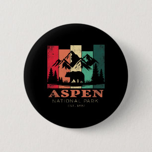 Chapa Redonda De 5 Cm Recuerdo Retro Vintage Aspen Colorado Niños Sender