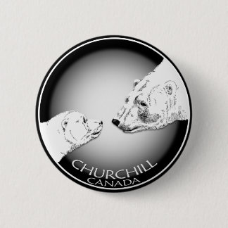 Chapa Redonda De 5 Cm Recuerdos de Churchill Osos Polares Camisetas de A