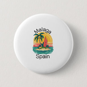 Chapa Redonda De 5 Cm Recuerdos de Málaga España Viajes Vacaciones Hombr