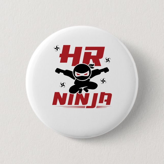 Chapa Redonda De 5 Cm Recursos Humanos Ninja (Anverso)