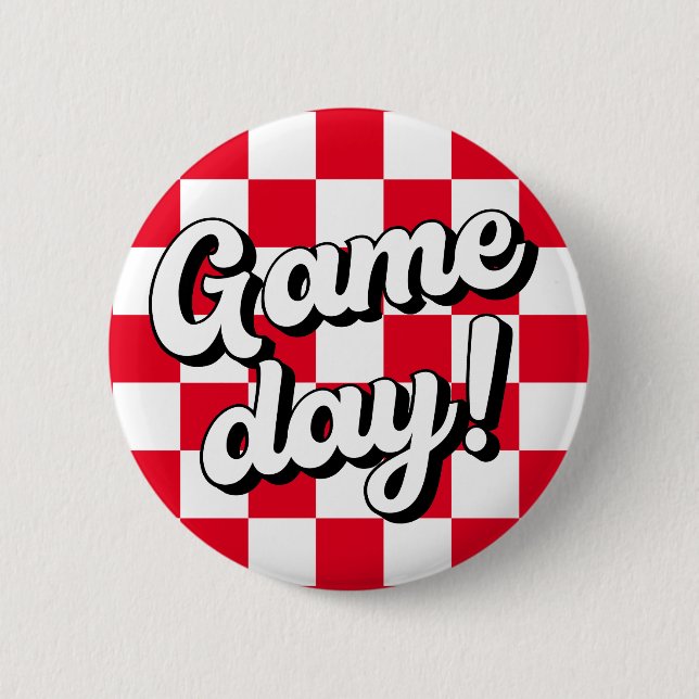 Chapa Redonda De 5 Cm Red Checker Game Day College Sorority (Anverso)