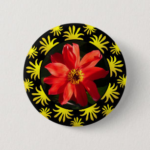 Chapa Redonda De 5 Cm Red Dahlia (Obispo de Llandaff) - Bling