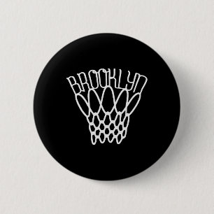 Chapa Redonda De 5 Cm Red de baloncesto vintage de la ciudad de Brooklyn