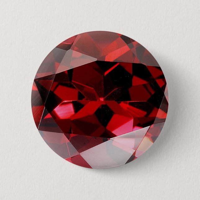 Chapa Redonda De 5 Cm Red Garnet Gemstone January Birthstone (Anverso)