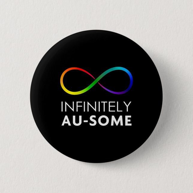 Chapa Redonda De 5 Cm Red Instead Autism - Infinitamente Au-some Infinit (Anverso)