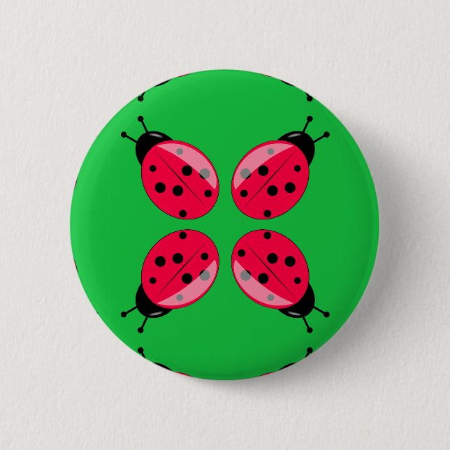 Chapa Redonda De 5 Cm Red Ladybugs (Anverso)