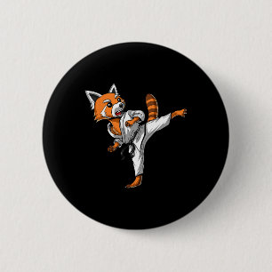 Chapa Redonda De 5 Cm Red Panda Karate Ninja Martial Arts Kickboxing Tae