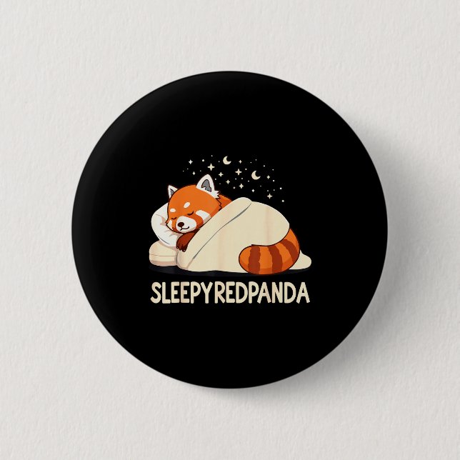 Chapa Redonda De 5 Cm Red Panda Sleep Pajamas  (Anverso)