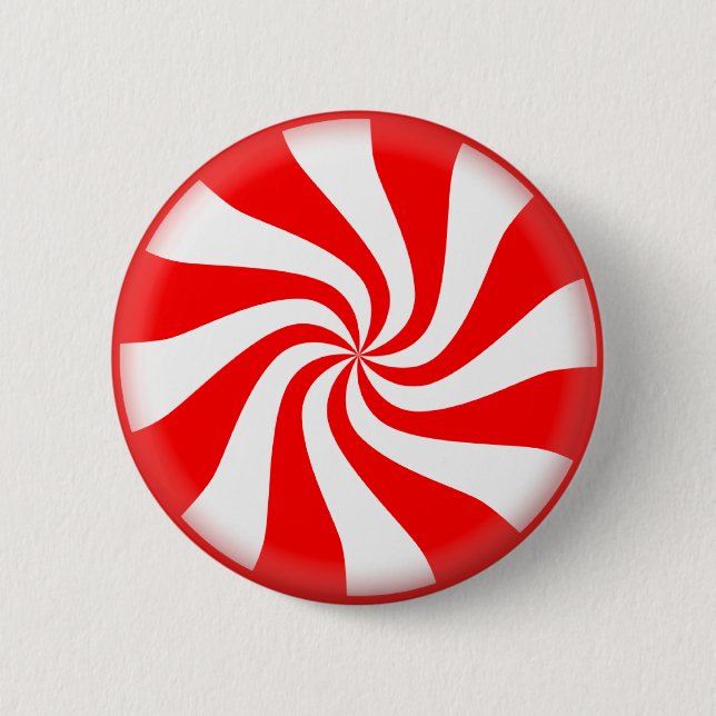 Chapa Redonda De 5 Cm Red Peppermint Candy (Anverso)