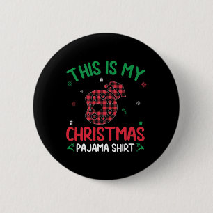 Chapa Redonda De 5 Cm Red Plaid Feo, Este Es Mi Navidad De Maestros De A