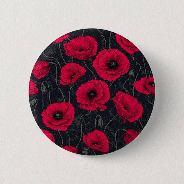 Chapa Redonda De 5 Cm Red Poppies (Anverso)
