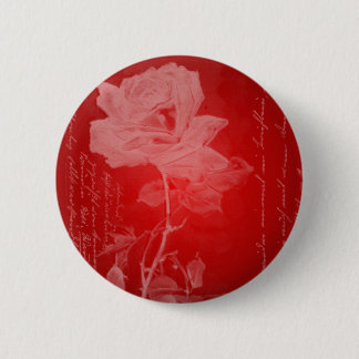 Chapa Redonda De 5 Cm Red Rose Valentine