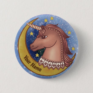 Chapa Redonda De 5 Cm Red Unicorn pin