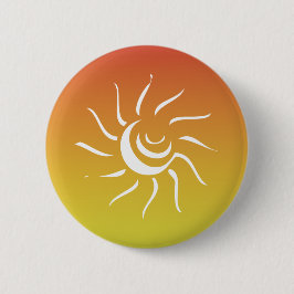 Chapa Redonda De 5 Cm Red yellow tribal sun