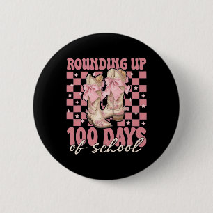 Chapa Redonda De 5 Cm Redondeando 100 Días De Colegio Lazo Pink Coquette