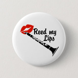 Chapa Redonda De 5 Cm Reed My Lips Clarinet