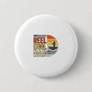 Chapa Redonda De 5 Cm Reel Cool Dad Diseño de camiseta vintage de pesca_