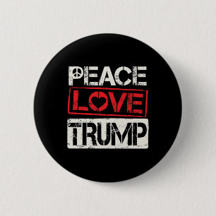Chapa Redonda De 5 Cm Reelección de Trump Paz Amor Trump