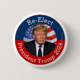 Chapa Redonda De 5 Cm Reelección del presidente Donald Trump 2024 a favo