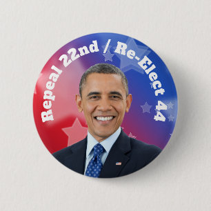 Chapa Redonda De 5 Cm Reelegir al presidente Obama
