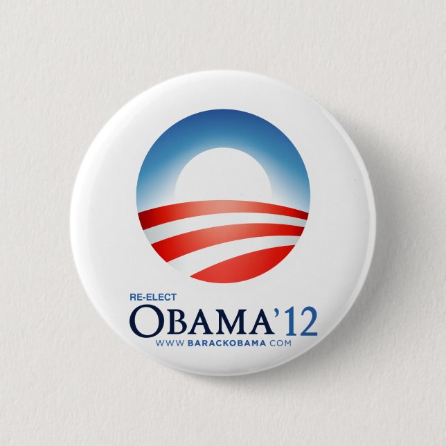 Chapa Redonda De 5 Cm Reelija a Obama 2012 (Anverso)