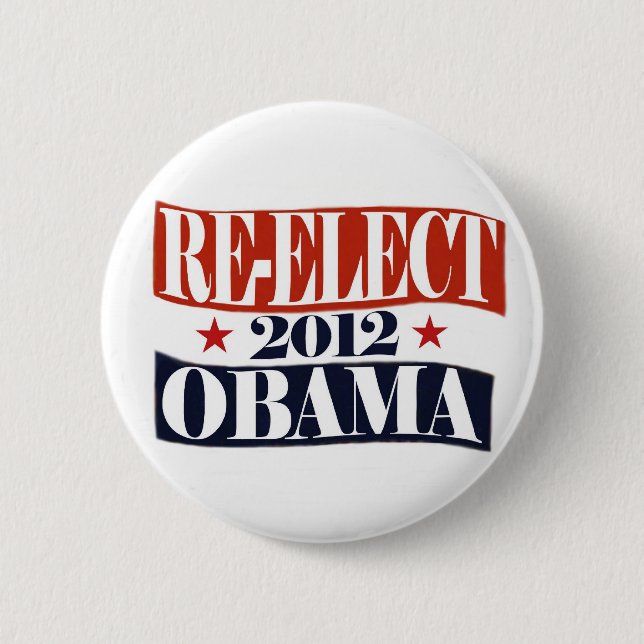 Chapa Redonda De 5 Cm Reelija a Obama 2012 (Anverso)