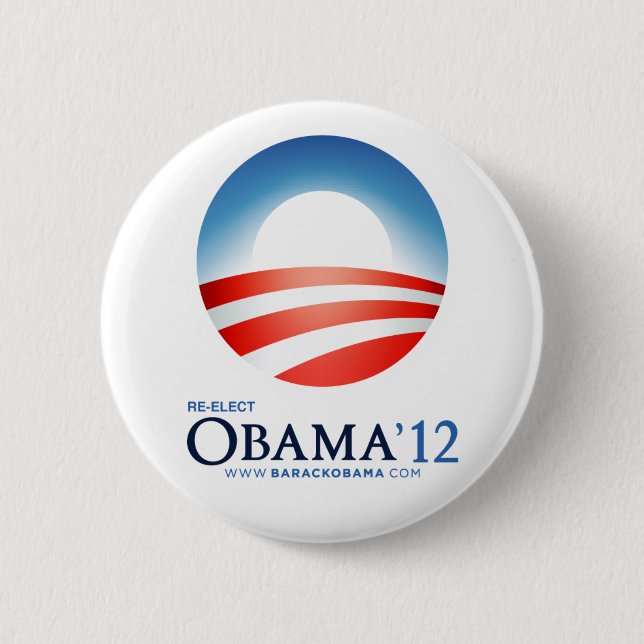 Chapa Redonda De 5 Cm Reelija a Obama 2012 (Anverso)