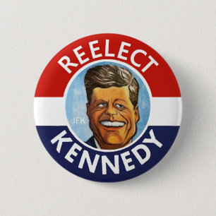 CHAPA REDONDA DE 5 CM REELIJA JFK JACK KENNEDY