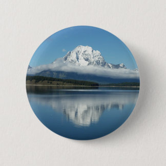 Chapa Redonda De 5 Cm Reflejo del Monte Moran en Grand Teton