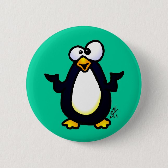 Chapa Redonda De 5 Cm Reflexión del pingüino (Anverso)