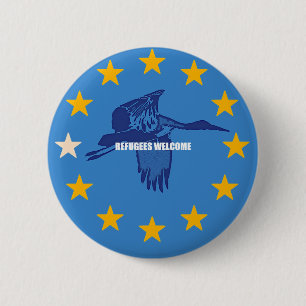 Chapa Redonda De 5 Cm refugees welcome