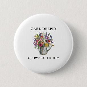 Chapa Redonda De 5 Cm Regadera con Flores Jardín Botánico Arte Gif
