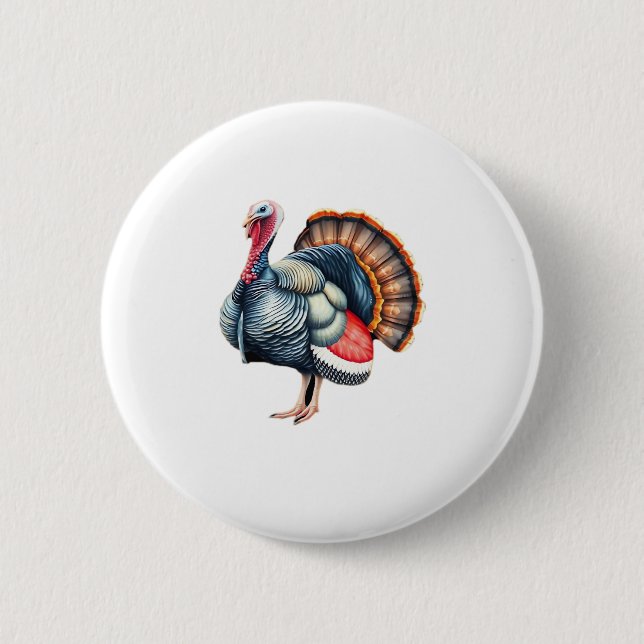 Chapa Redonda De 5 Cm Regal Turkey muestra la camiseta clásica de arte (Anverso)