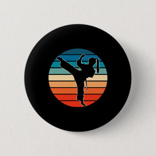Chapa Redonda De 5 Cm Regalo de Artes Marciales para Niñas - Diseño Retr