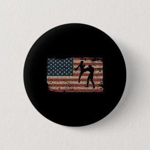 Chapa Redonda De 5 Cm Regalo de bandera de América de karate Orgulloso M