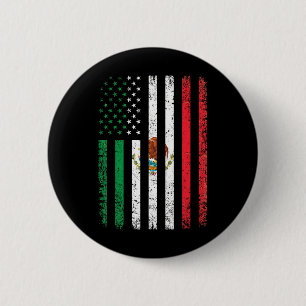 Chapa Redonda De 5 Cm Regalo de bandera de México 4 de julio Usa mexican