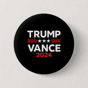 Chapa Redonda De 5 Cm Regalo de bandera estadounidense Trump Vance 2025
