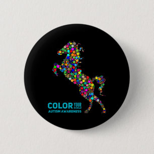 Chapa Redonda De 5 Cm Regalo de caballo de terapia ecuestre concienciaci